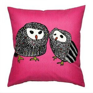 IKEA Gulorts Owl Pillow Case Pink Black White Pillow Case Only 20"x20"